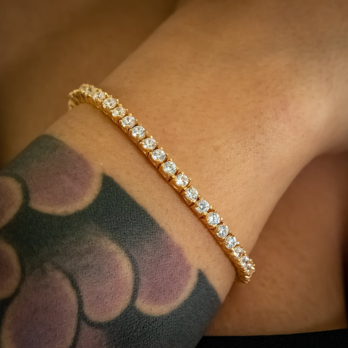 3mm Diamond Tennis Bracelet - 18K Yellow Gold