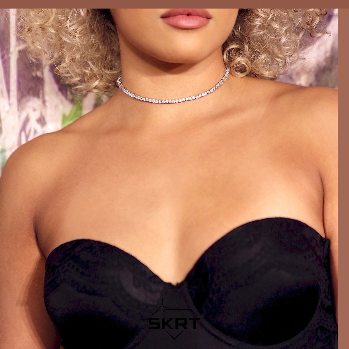 3mm Diamond Tennis Choker/ Necklace in 18K White Gold - product image