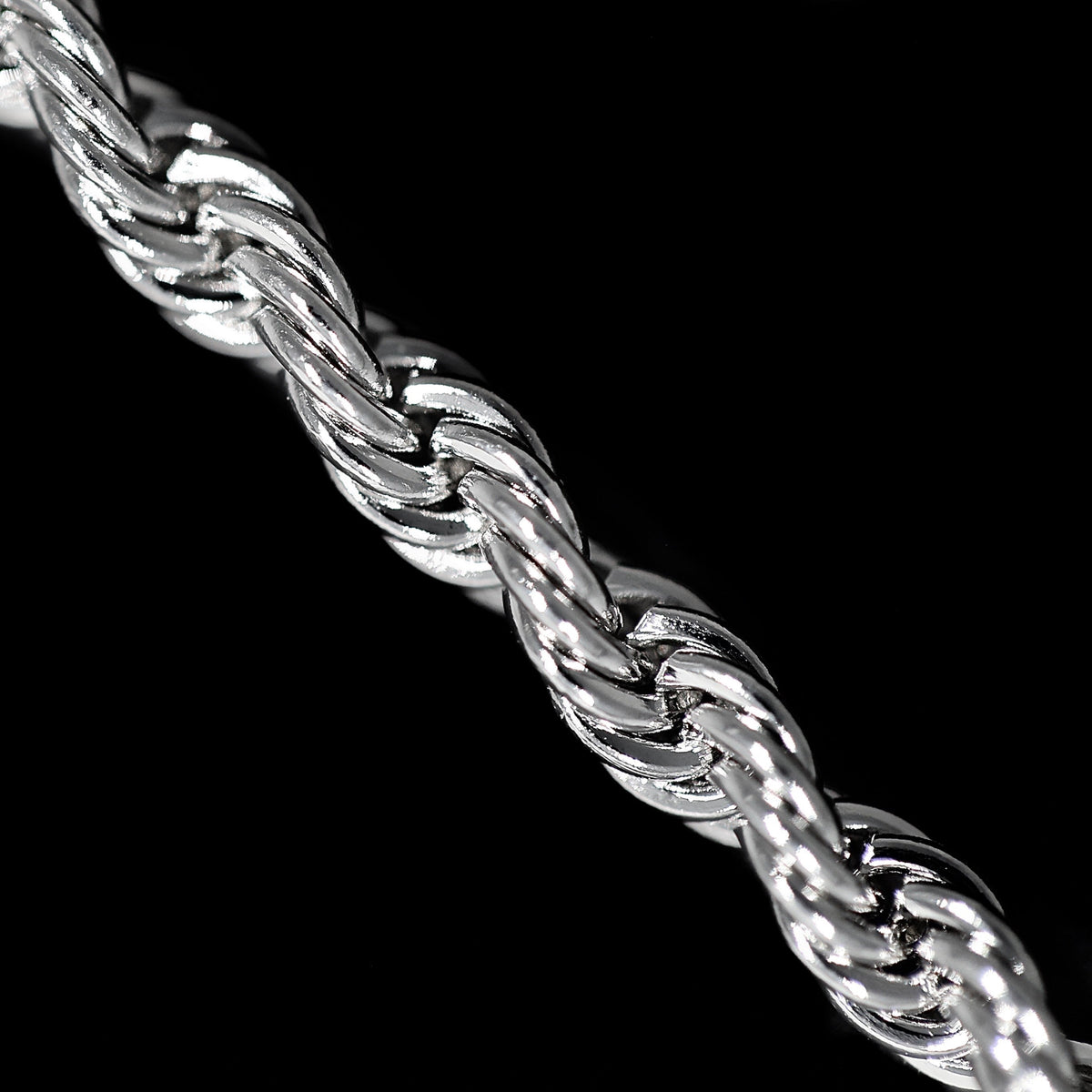 3mm Rope Chain - 18K White Gold