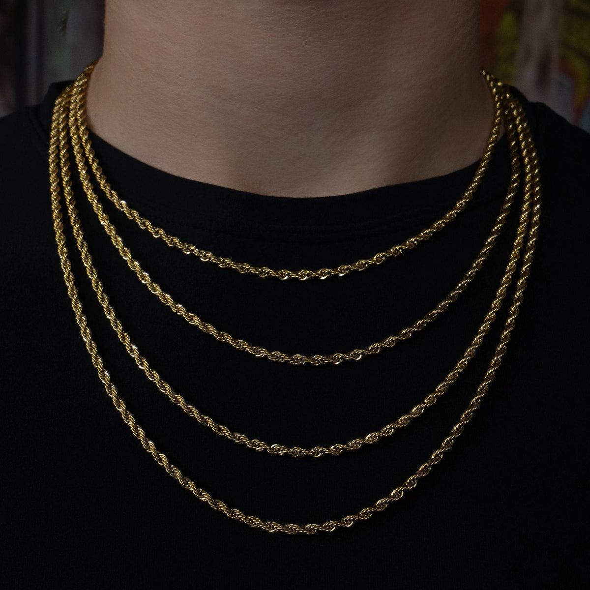 3mm Rope Chain - 18K Yellow Gold