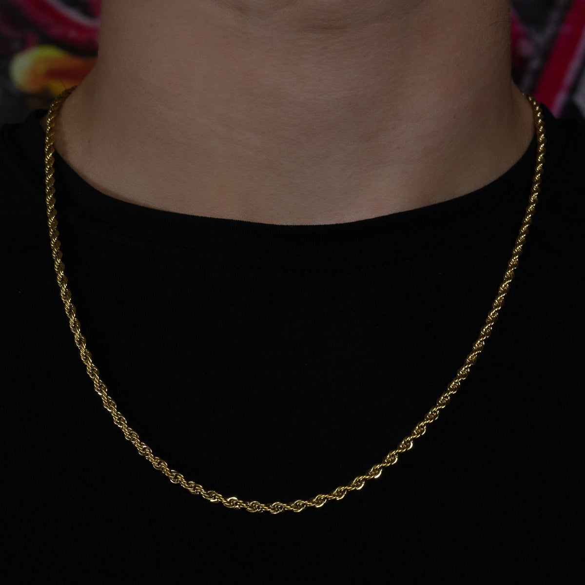 3mm Rope Chain - 18K Yellow Gold
