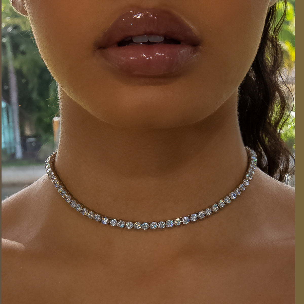 4mm Diamond Tennis Choker/ Necklace in 18K White Gold - product image