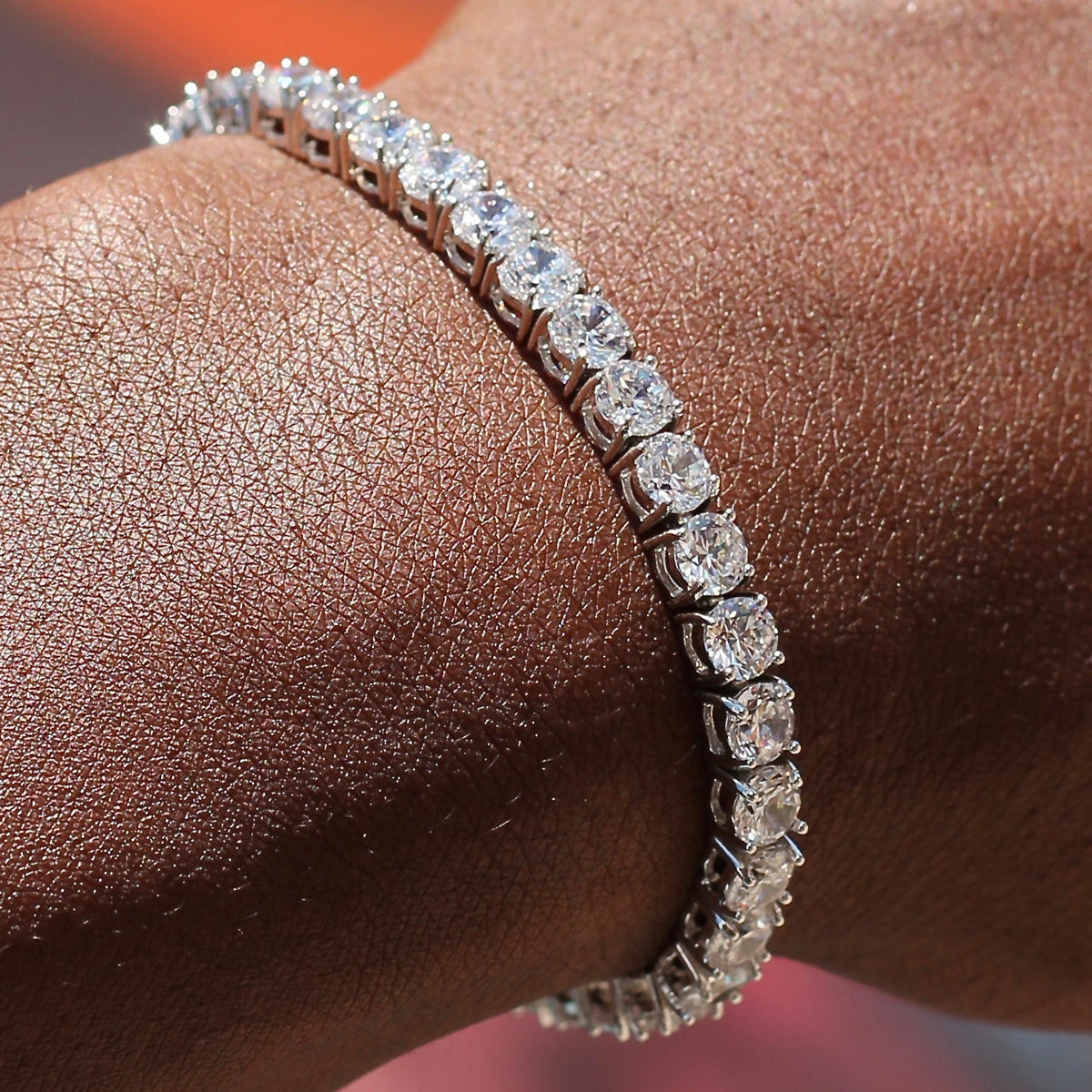 4mm Tennis Bracelet - 18K White Gold