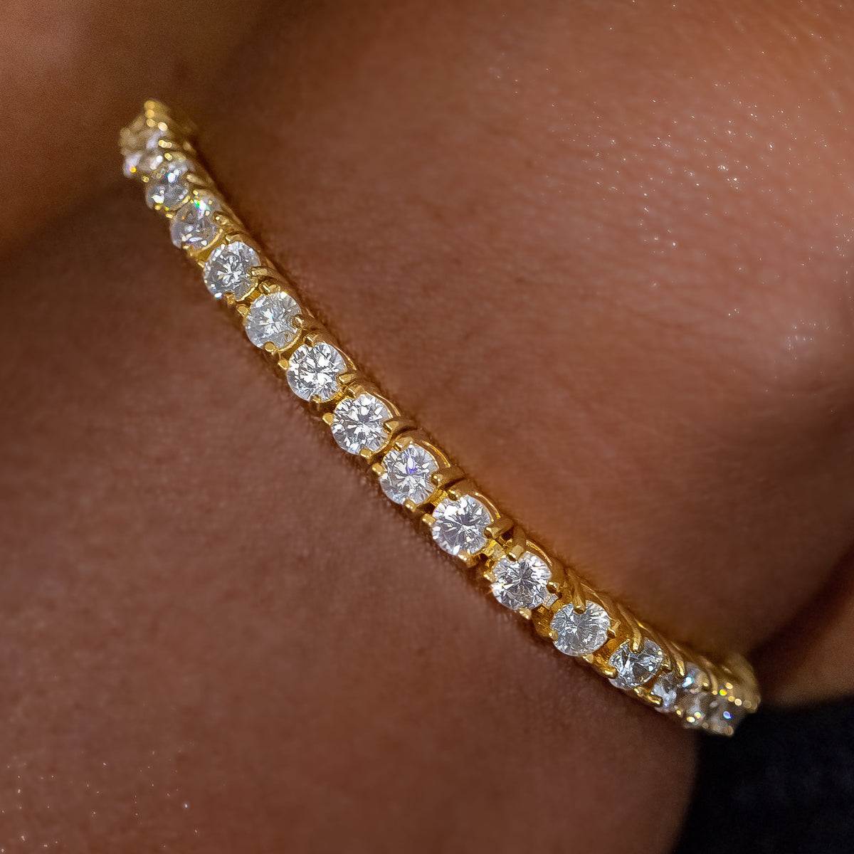 4mm Yellow Gold Diamond Tennis Bracelet in 18K Yellow Gold