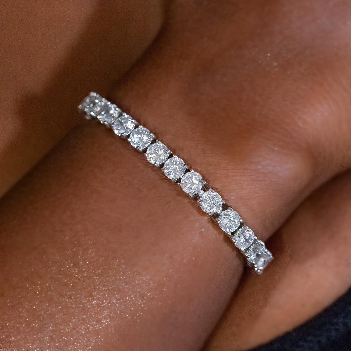 5mm White Gold Diamond Tennis Bracelet in 18K White Gold
