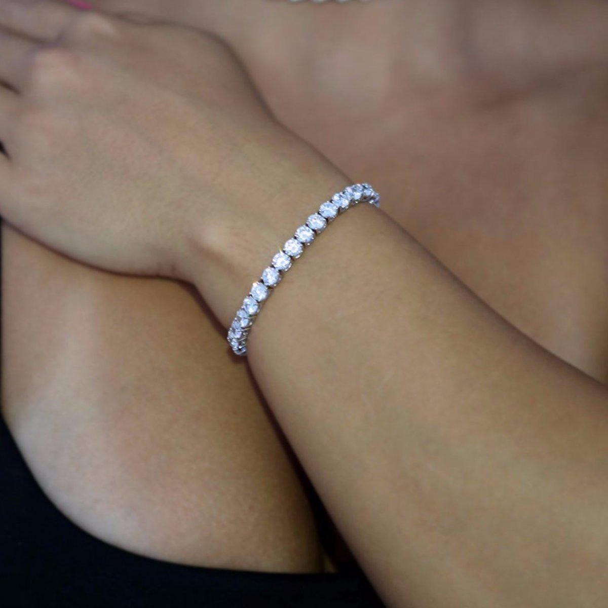 5mm White Gold Diamond Tennis Bracelet (view 3 of 3)