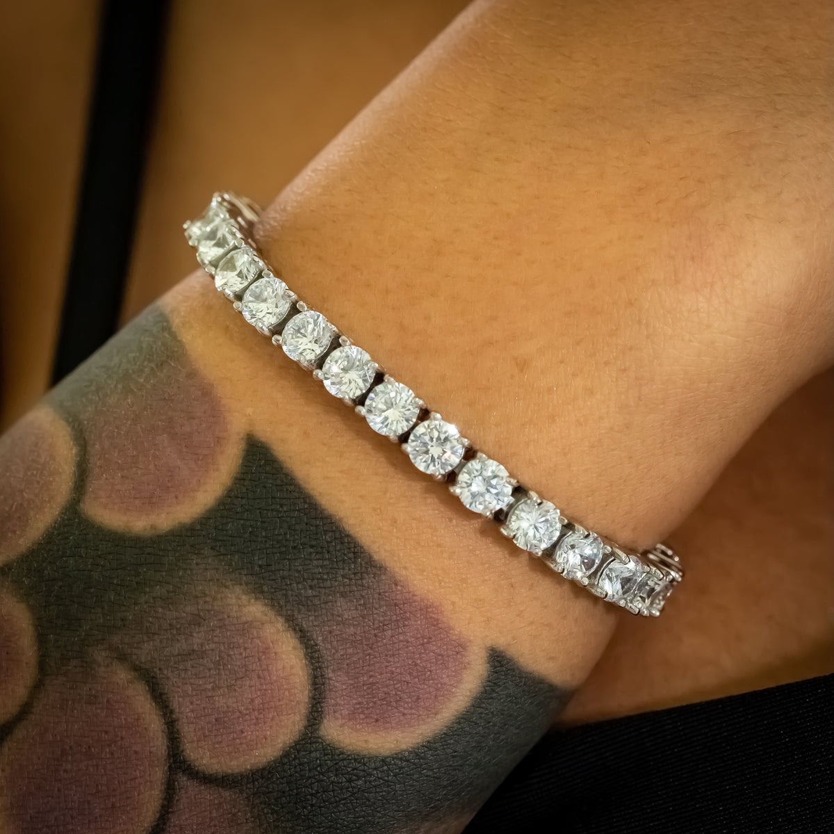 5mm White Gold Diamond Tennis Bracelet (view 2 of 3)