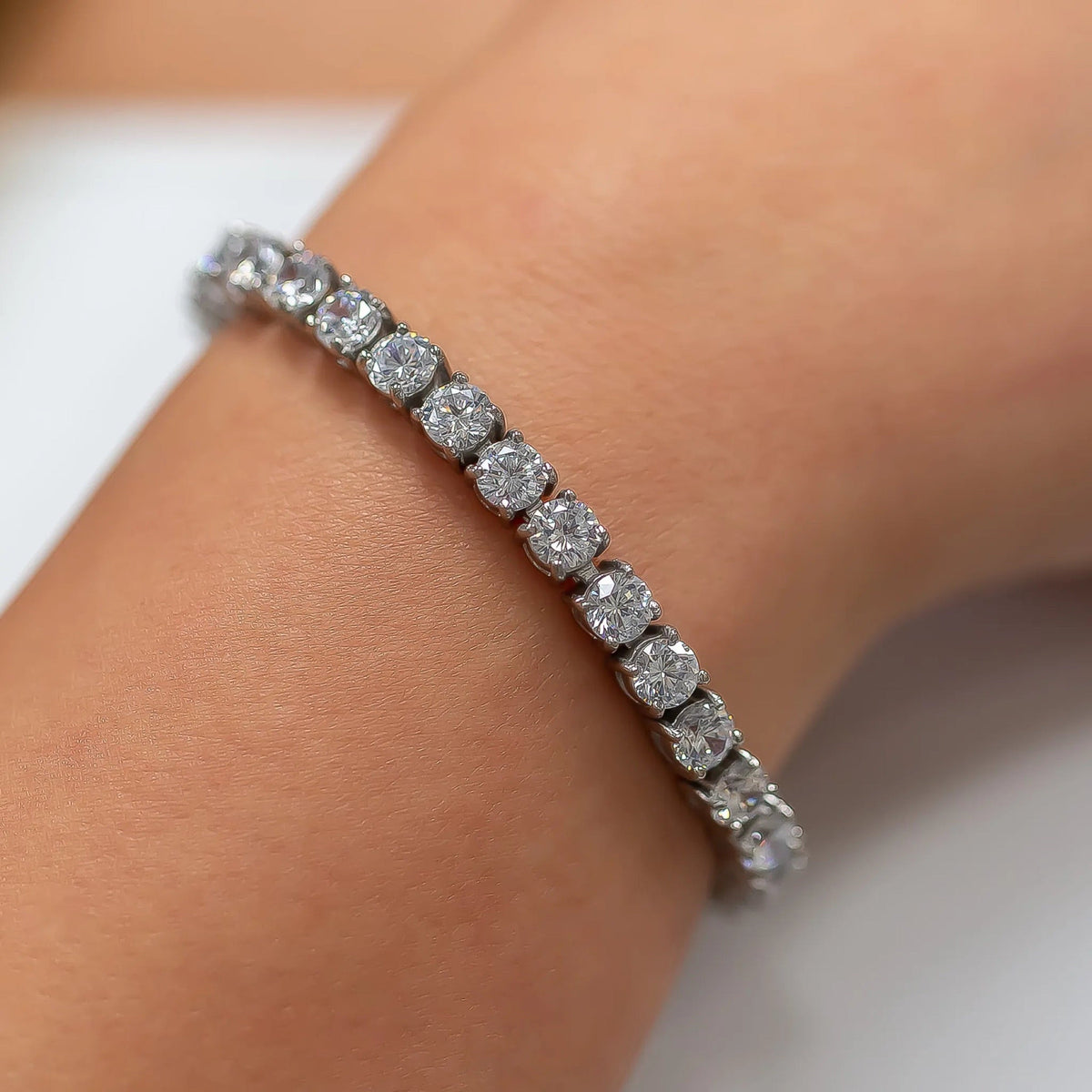 5mm White Gold Diamond Tennis Bracelet