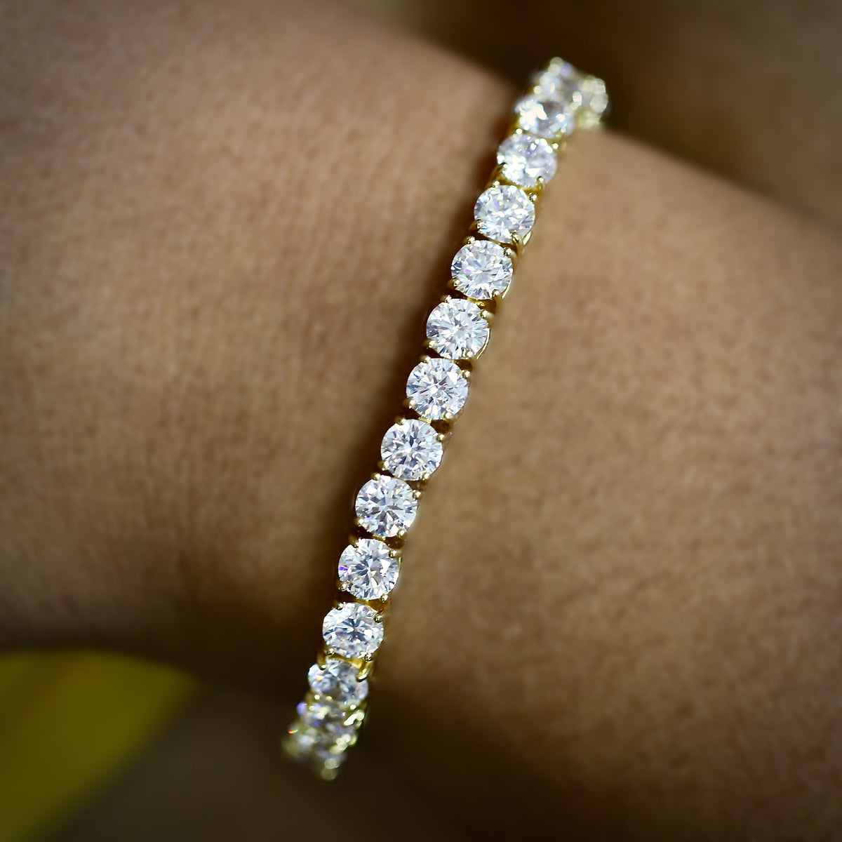 5mm Yellow Gold Diamond Tennis Bracelet in 18K Yellow Gold