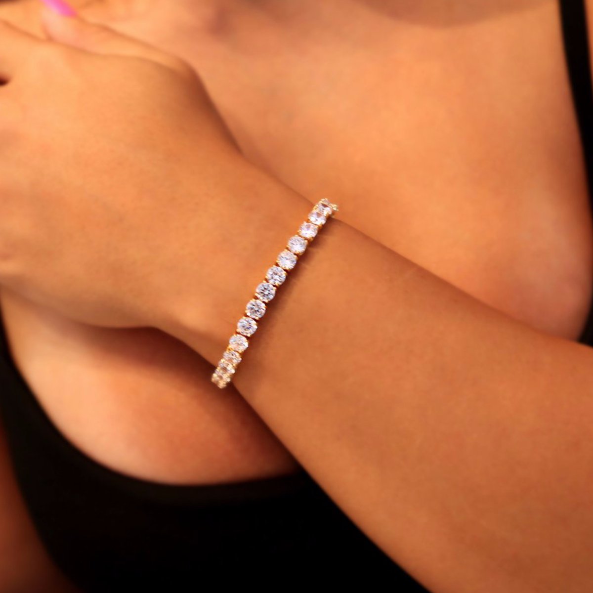 5mm Yellow Gold Diamond Tennis Bracelet (view 3 of 3)