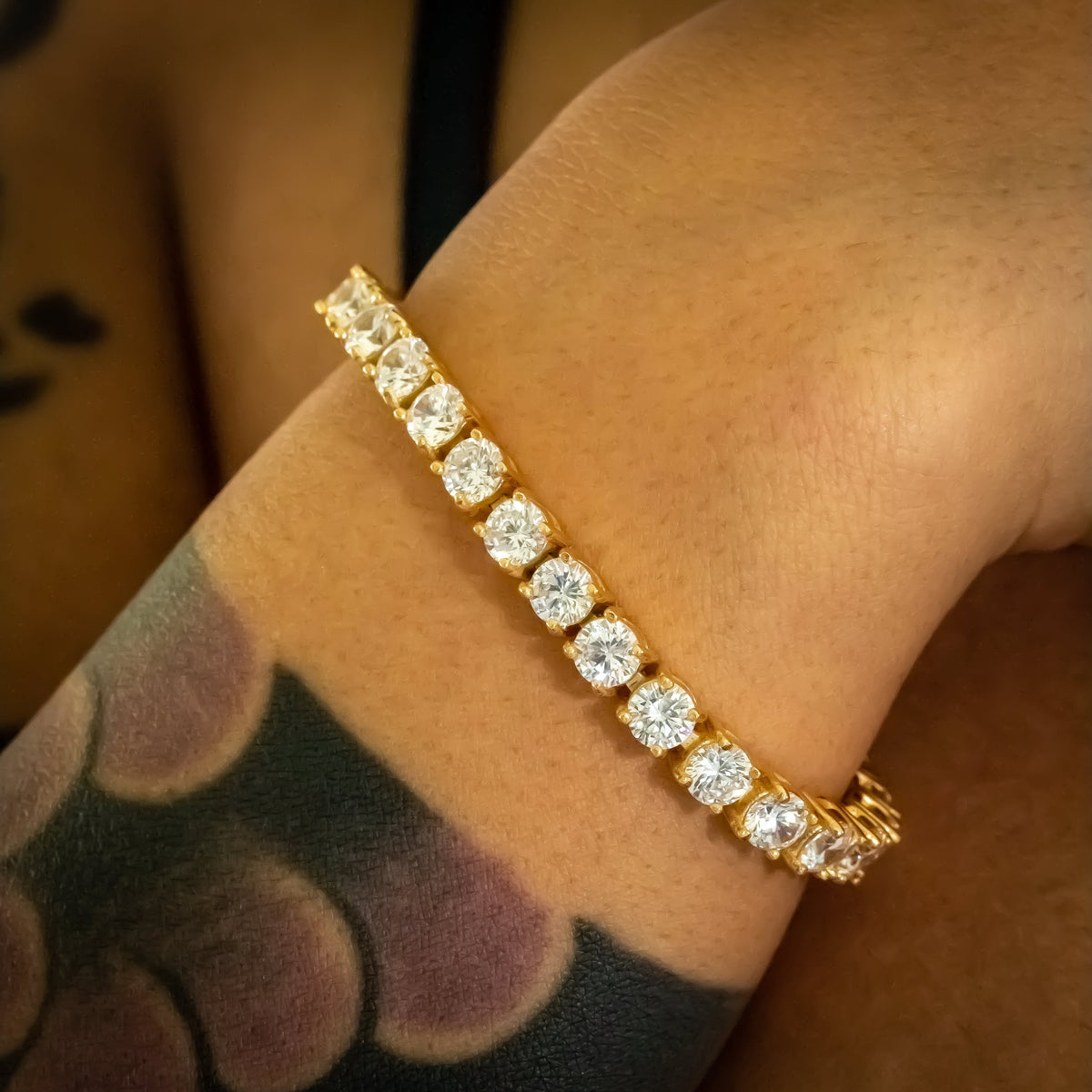 5mm Yellow Gold Diamond Tennis Bracelet (view 2 of 3)