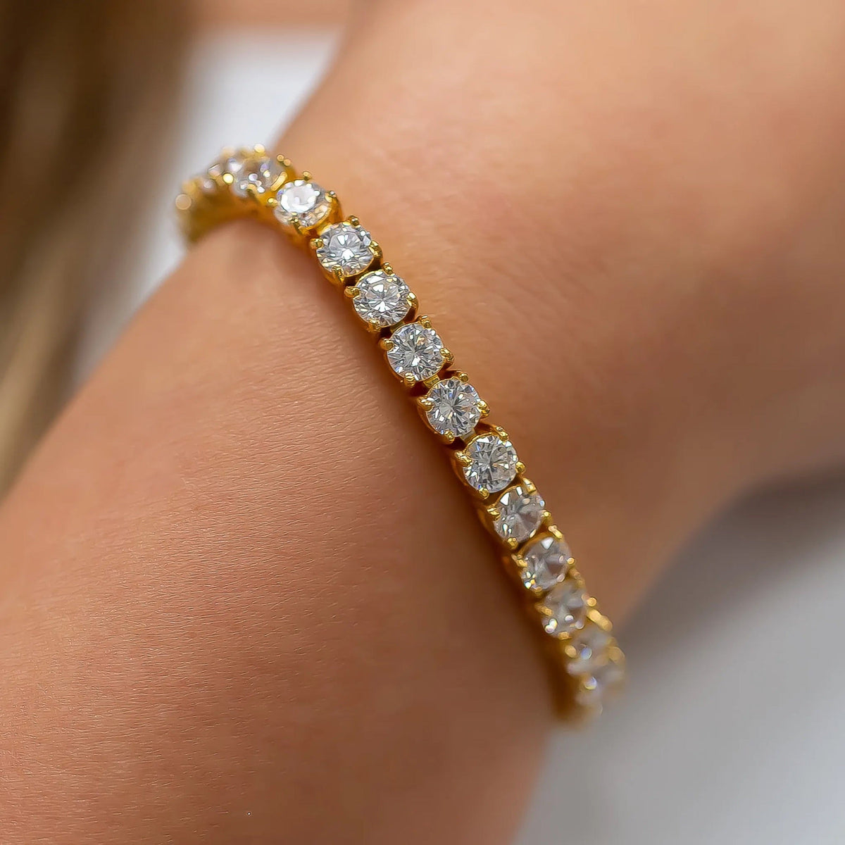 5mm Yellow Gold Diamond Tennis Bracelet