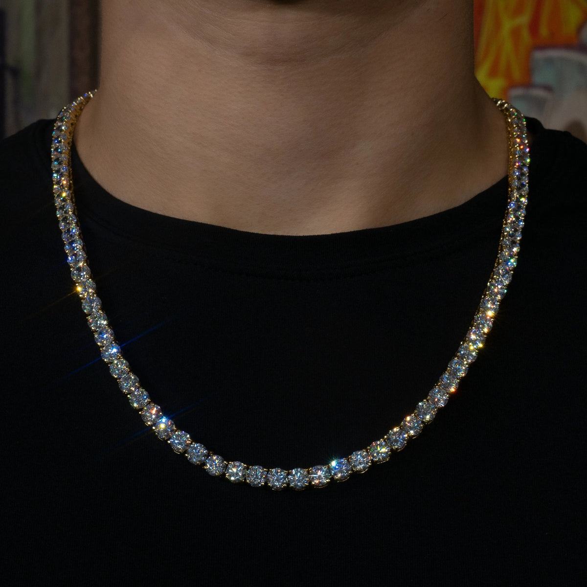 6mm Tennis Chain in 18K Yellow Gold