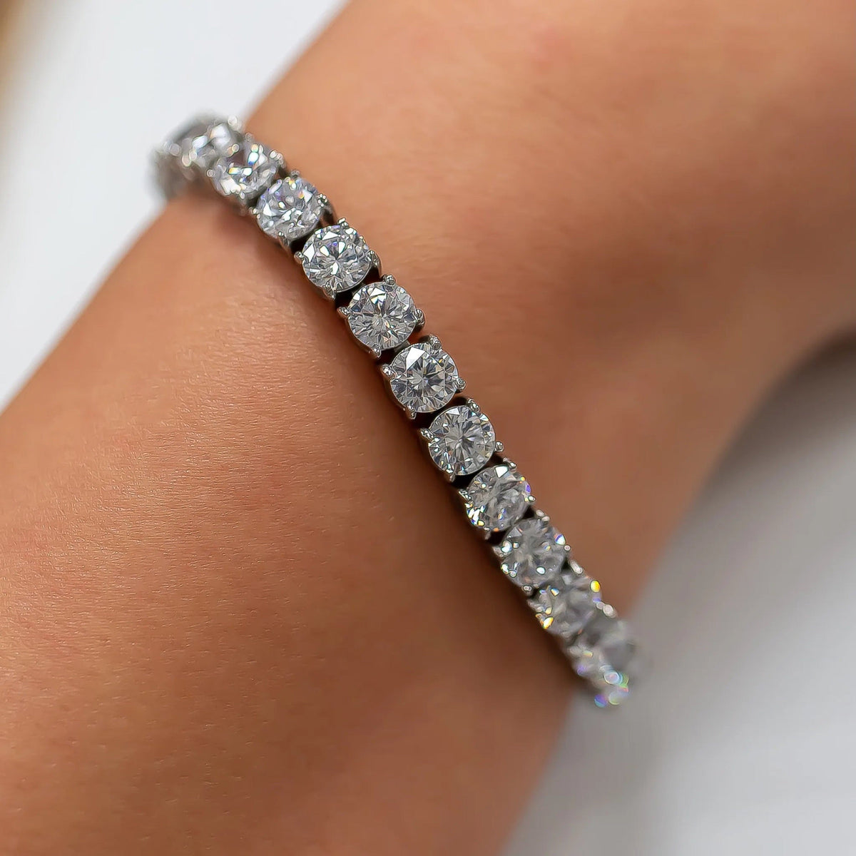 6mm White Gold Diamond Tennis Bracelet