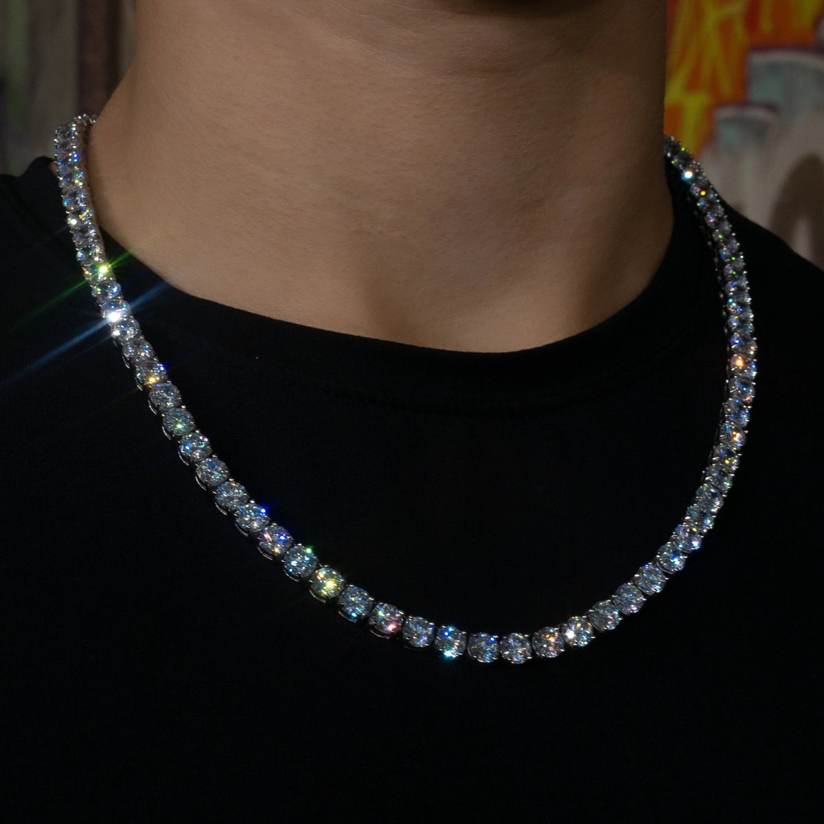 6mm White Gold Tennis Chain - 18K White Gold