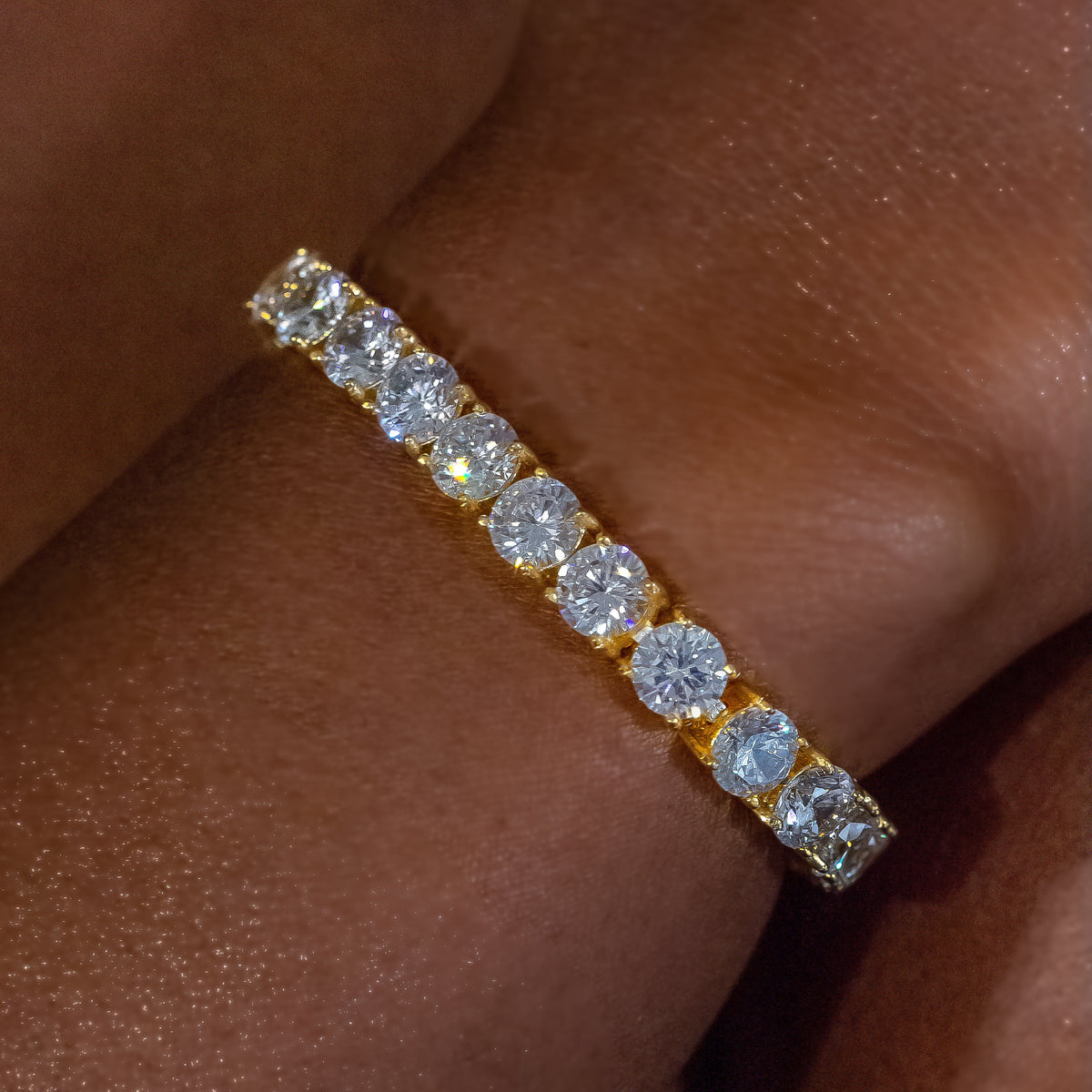 6mm Yellow Gold Diamond Tennis Bracelet in 18K Yellow Gold