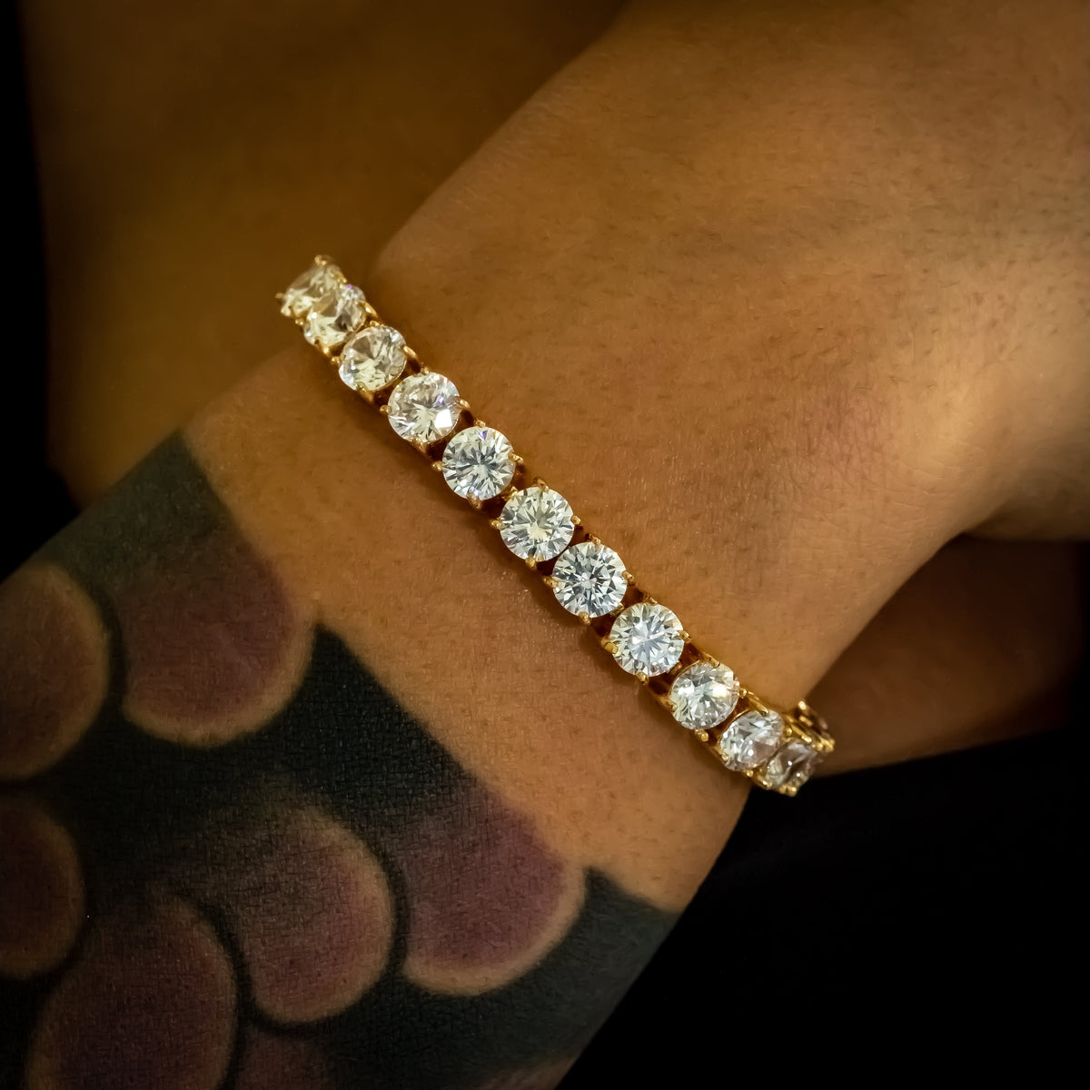 6mm Yellow Gold Diamond Tennis Bracelet (view 4 of 4)