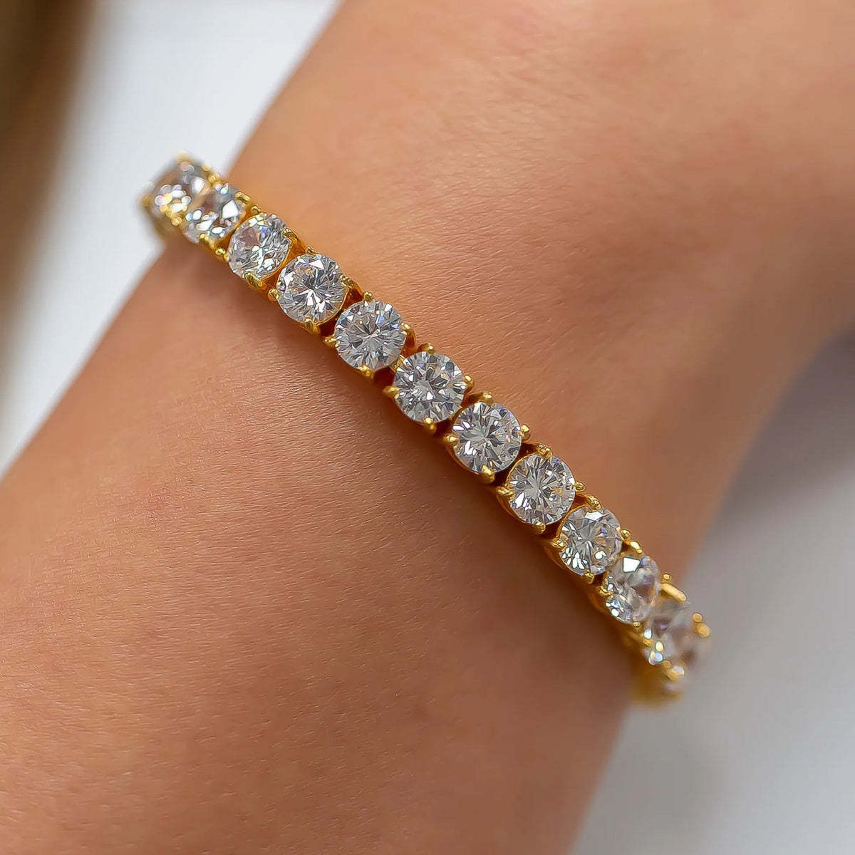 6mm Yellow Gold Diamond Tennis Bracelet