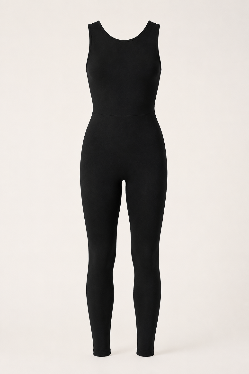 Black Sleeveless Full-Length Unitard studio product view