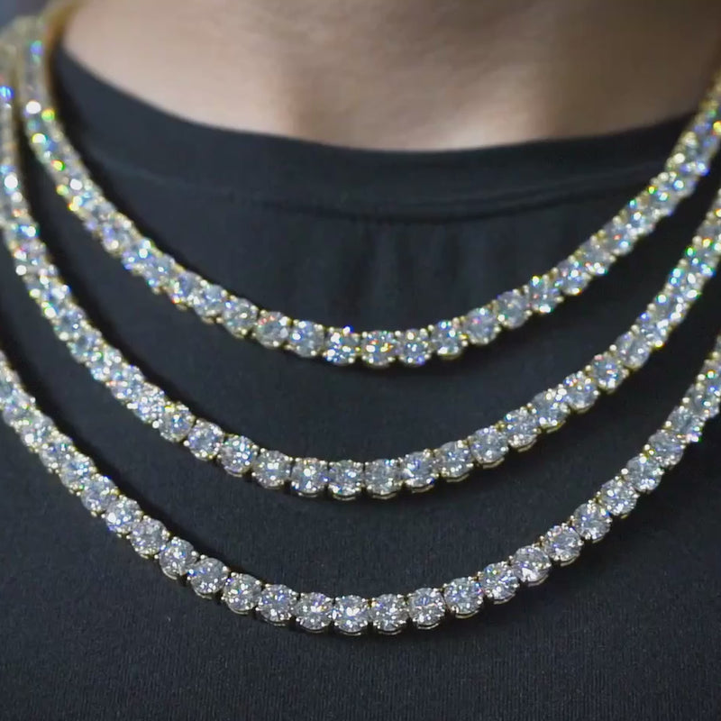 6mm Tennis Chain in 18K Yellow Gold