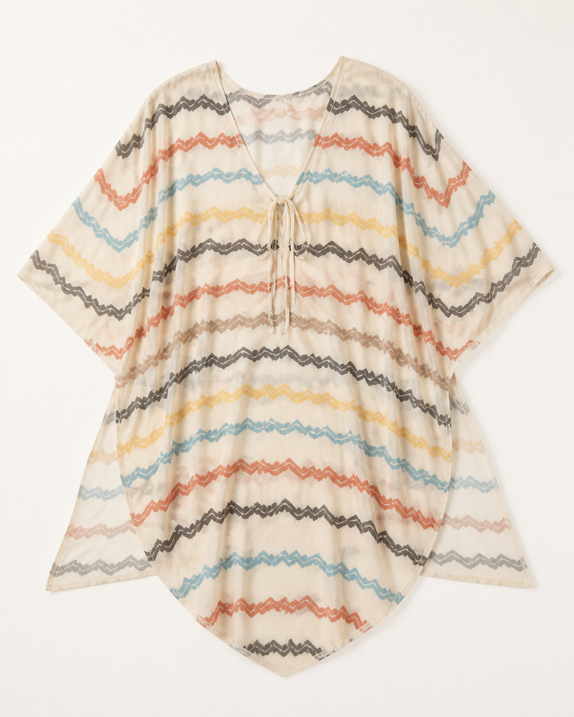 Cream kaftan, flat lay, full garment shown